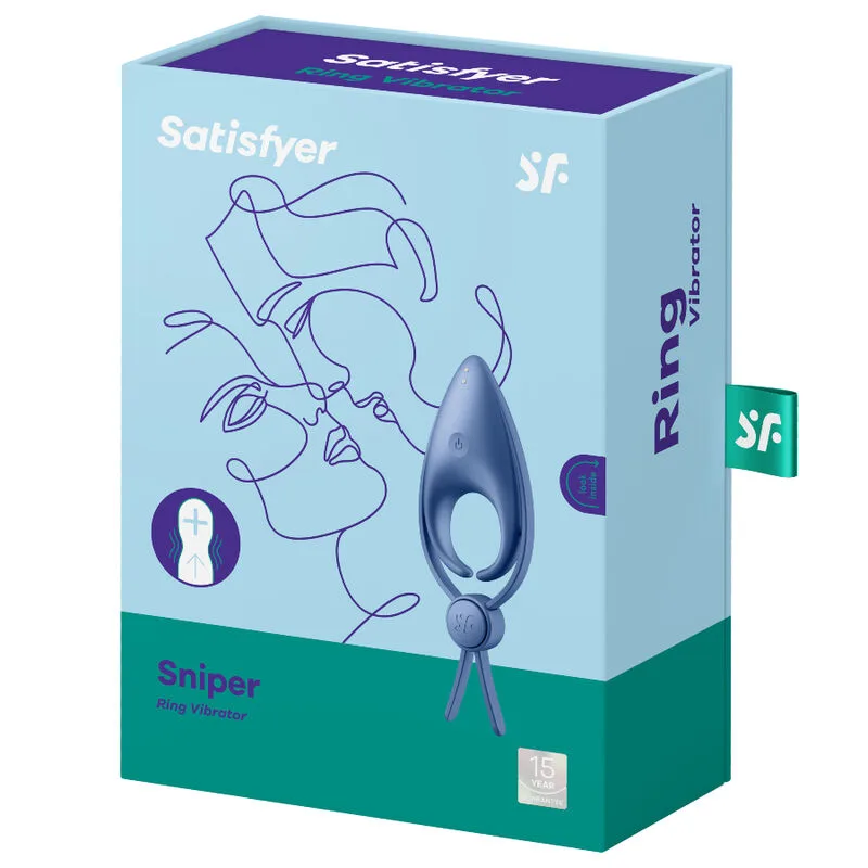satisfyer - sniper anillo vibrador azul imagen 3 | karma sex & shop