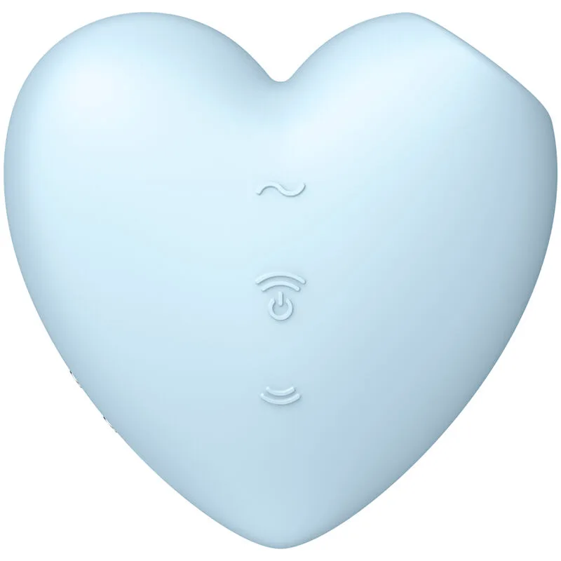 satisfyer - cutie heart estimulador y vibrador azul imagen 2 | karma sex & shop