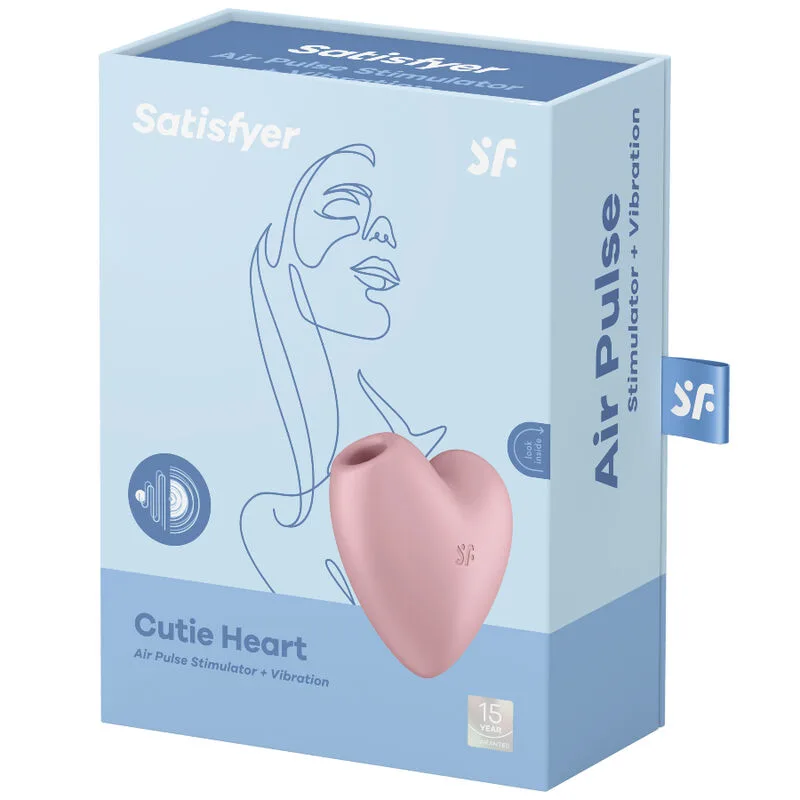 satisfyer - cutie heart estimulador y vibrador rosa imagen 4 | karma sex & shop