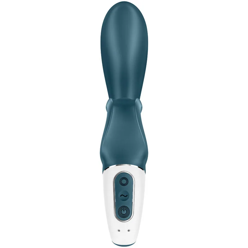 satisfyer - hug me vibrador rabbit app azul imagen 3 | karma sex & shop