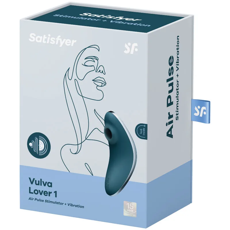 satisfyer - vulva lover 1 estimulador y vibrador azul imagen 4 | karma sex & shop