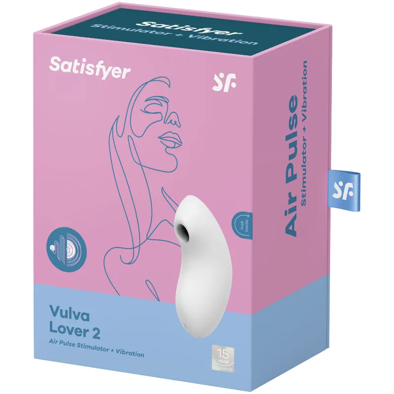 satisfyer - vulva lover 2 estimulador y vibrador blanco imagen 4 | karma sex & shop