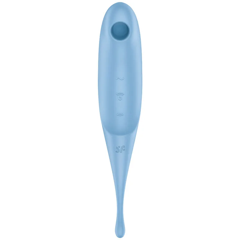 satisfyer - twirling pro estimulador y vibrador azul imagen 2 | karma sex & shop