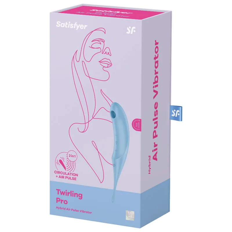 satisfyer - twirling pro estimulador y vibrador azul imagen 4 | karma sex & shop