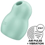 satisfyer - pro to go 1 estimulador y vibrador doble verde imagen 1 | karma sex