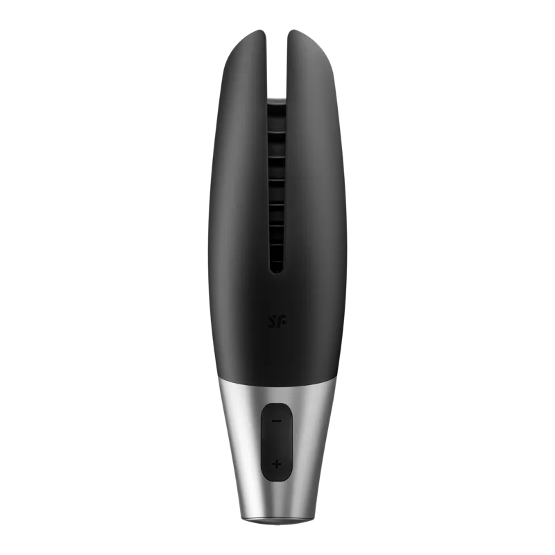 satisfyer - power masturbator negro y plata imagen 2 | karma sex & shop