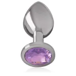 intense - plug anal metal aluminio con cristal violeta talla s imagen 2 | karma sex & shop
