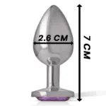 intense - plug anal metal aluminio con cristal violeta talla s imagen 4 | karma sex & shop