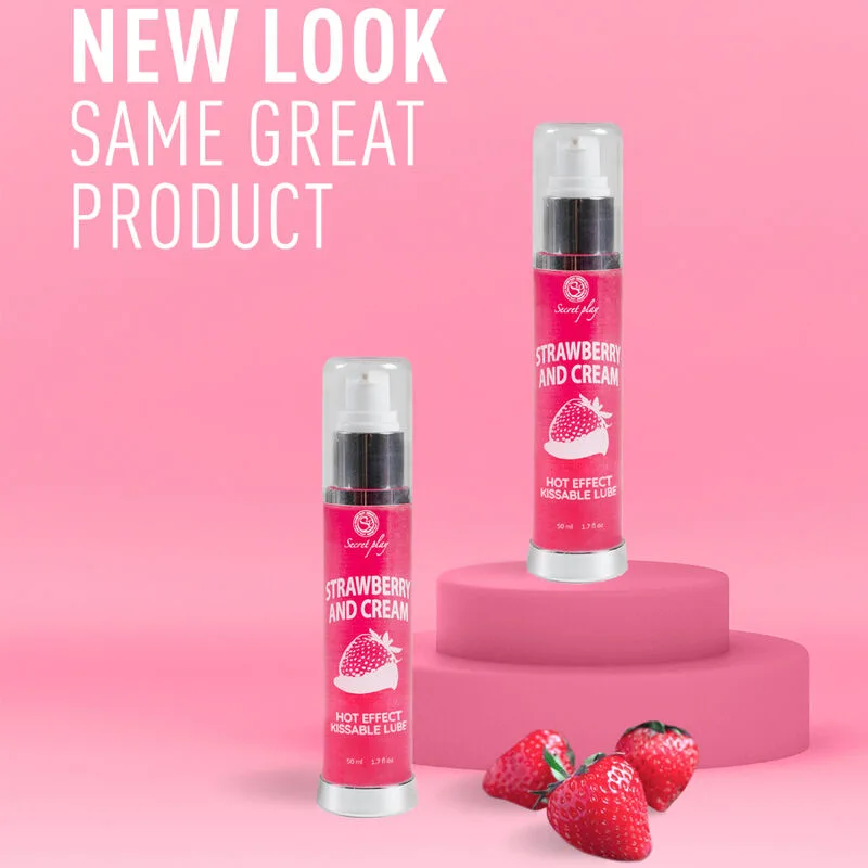 secretplay - lubricante 2-1 efecto calor fresa&nata 50 ml imagen 4 | karma sex & shop