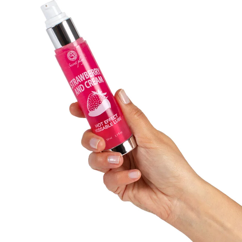 secretplay - lubricante 2-1 efecto calor fresa&nata 50 ml imagen 3 | karma sex & shop