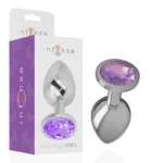 intense - plug anal metal aluminio con cristal violeta talla s imagen 1 | karma sex & shop