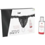 intt releases - panty brasileña negra con perlas y gel lubricante 50 ml imagen 2 | karma sex