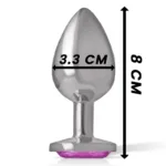 intense - plug anal metal aluminio corazón rosa talla m imagen 4 | karma sex & shop