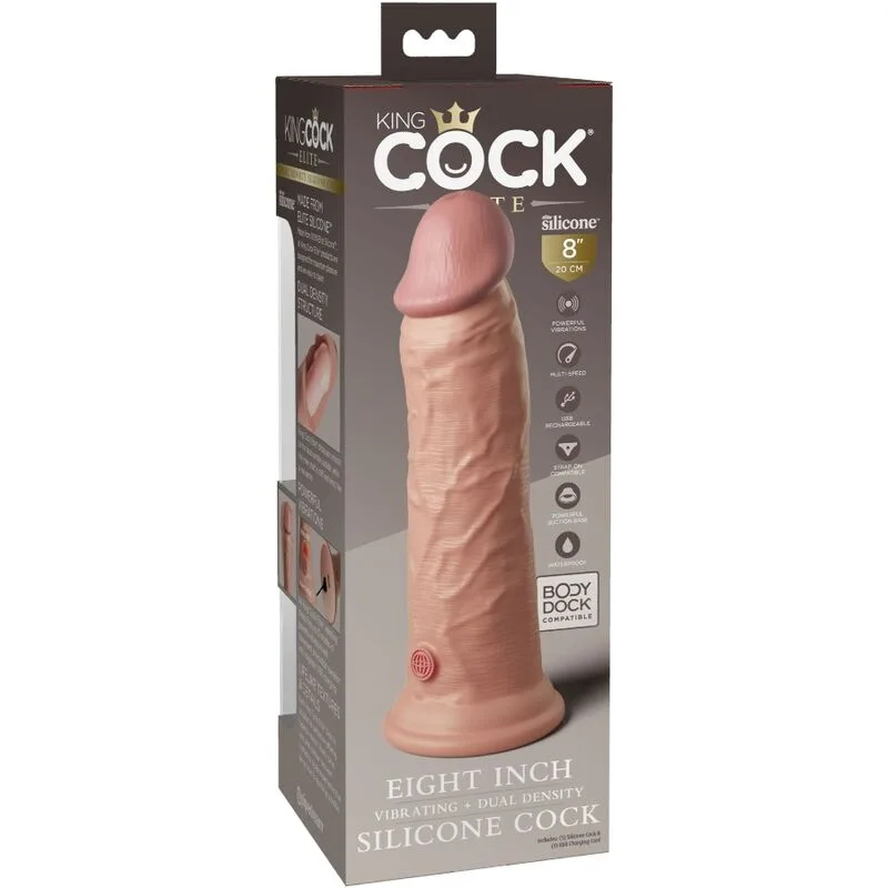 king cock - élite dildo realístico vibrador & silicona 20.3 cm imagen 6 | karma sex & shop