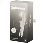 satisfyer - spinning rabbit 1 estimulacion clitoris y punto g beige imagen 7 | karma sex
