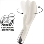 satisfyer - spinning rabbit 1 estimulacion clitoris y punto g beige imagen 6 | karma sex