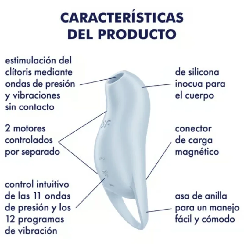 satisfyer - pocket pro 1 estimulador clítoris azul claro imagen 4 | karma sex & shop