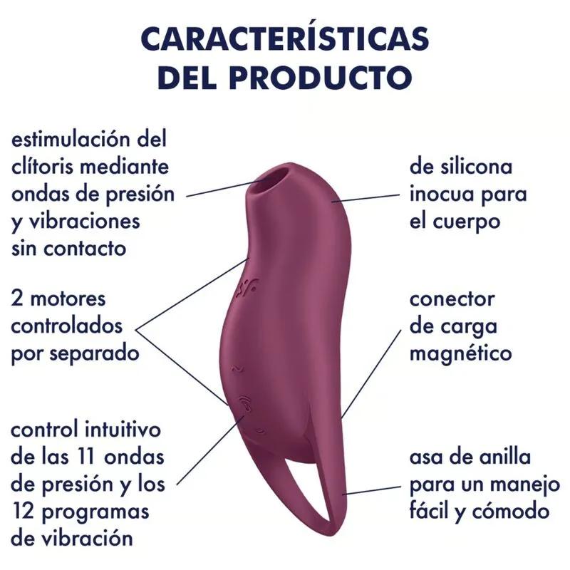satisfyer - pocket pro 1 estimulador clítoris granate imagen 4 | karma sex & shop