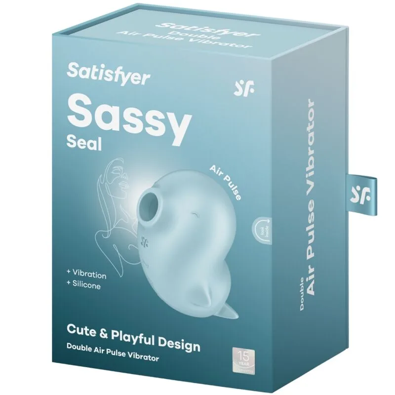 satisfyer - sassy seal estimulador & vibrador azul imagen 6 | karma sex & shop