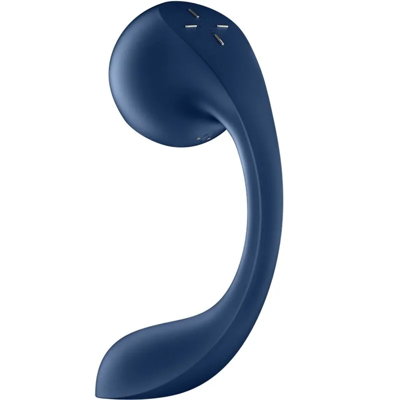 satisfyer - pro+ wave 4 estimulador punto g & air pulse aplicación gratuita azul oscuro imagen 2 | karma sex & shop