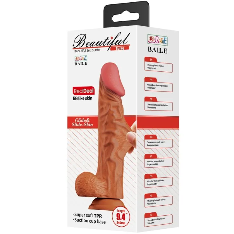 baile - buraq dildo realístico 24 cm natural imagen 6 | karma sex & shop