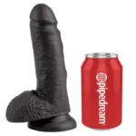 king cock - 7 pene realístico negro 17.8 cm imagen 3 | karma sex & shop