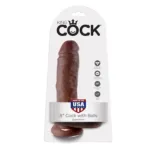 king cock - 8" pene realístico marrón 20.3 cm imagen 1 | karma sex & shop
