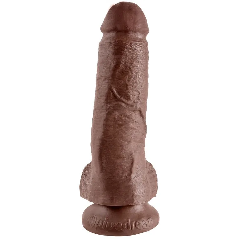 king cock - 8" pene realístico marrón 20.3 cm imagen 2 | karma sex & shop