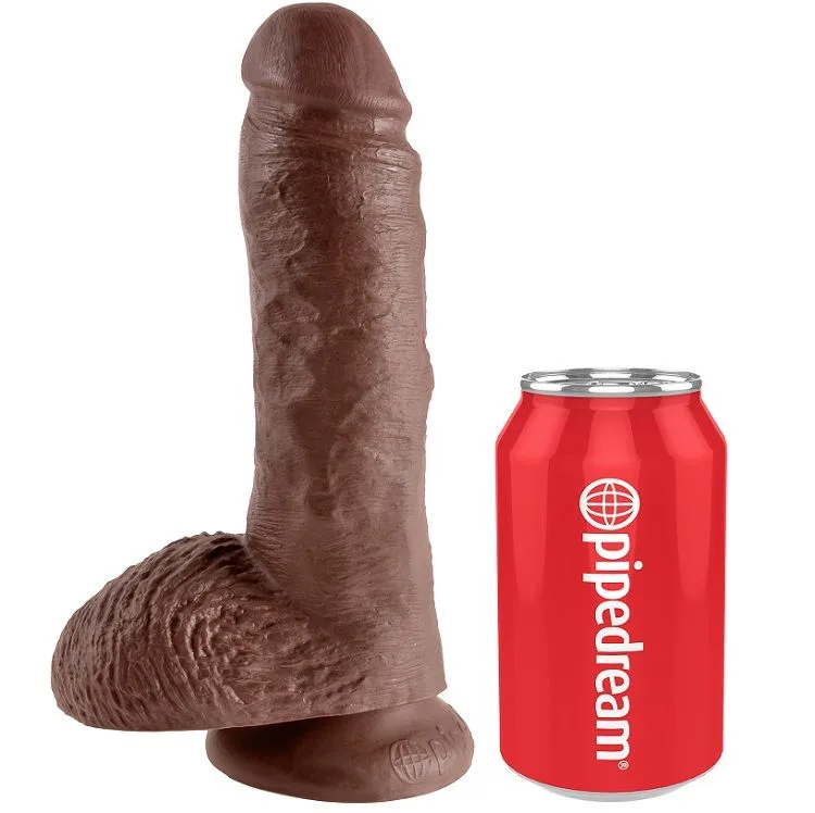 king cock - 8" pene realístico marrón 20.3 cm imagen 3 | karma sex & shop