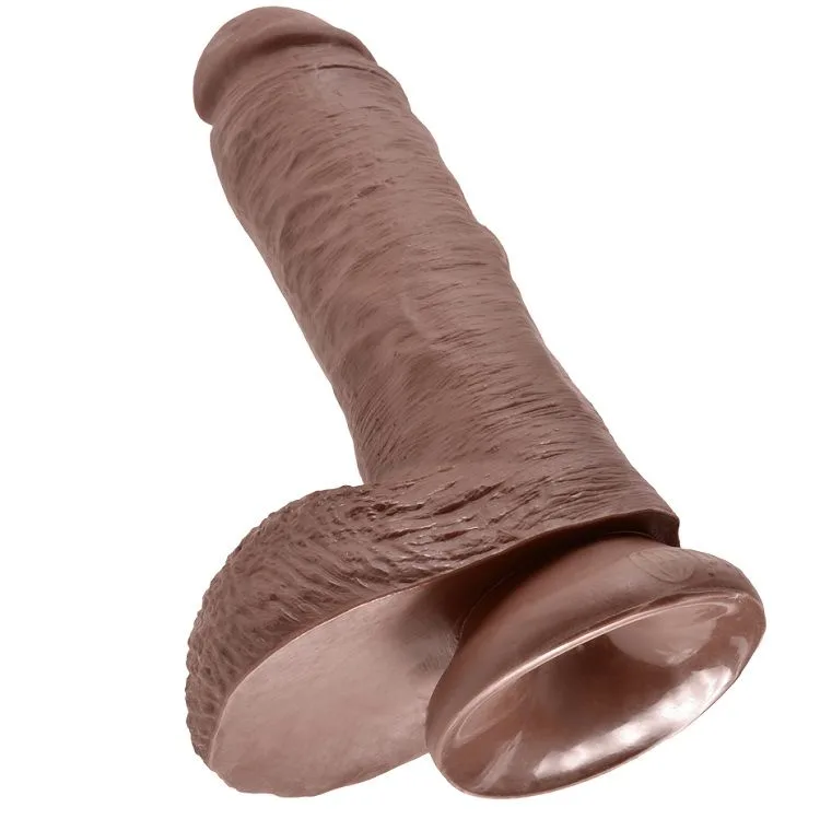 king cock - 8" pene realístico marrón 20.3 cm imagen 5 | karma sex & shop