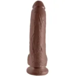 king cock - 9 pene realístico marrón 22.9 cm imagen 2 | karma sex & shop