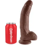 king cock - 9 pene realístico marrón 22.9 cm imagen 3 | karma sex & shop