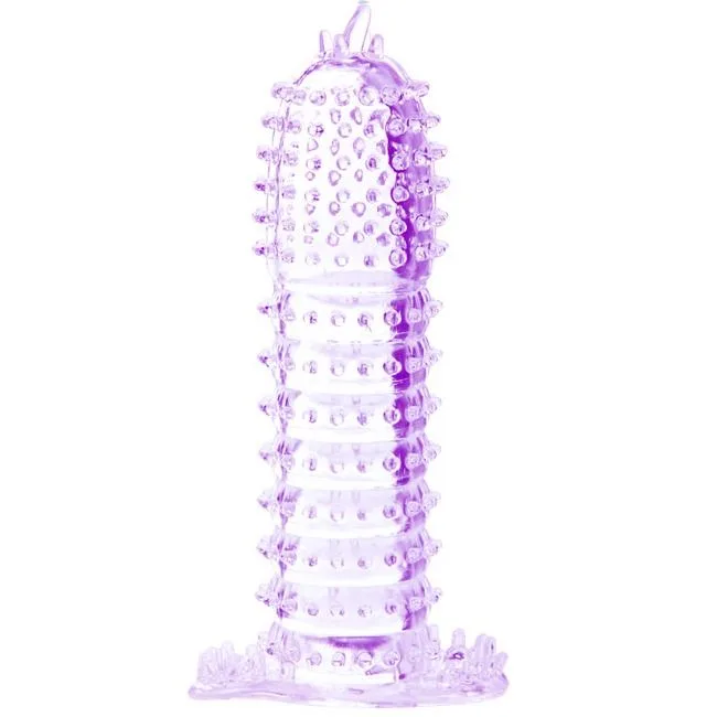 baile - funda para pene con puntos estimulantes morado 14 cm imagen 5 | karma sex & shop