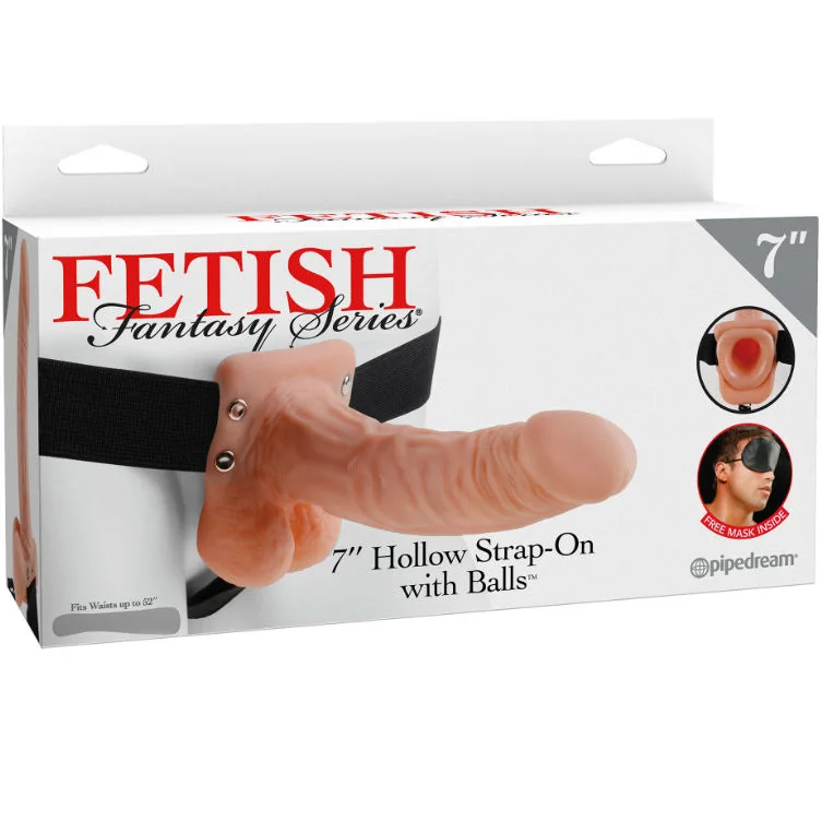 fetish fantasy series - 7 hollow strap-on with balls 17.8cm natural imagen 2 | karma sex & shop