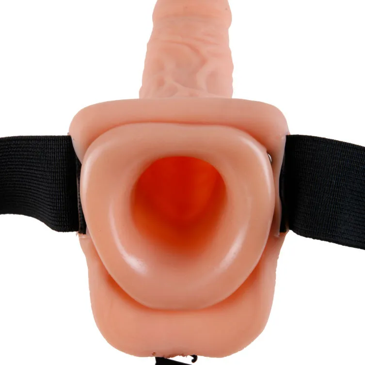 fetish fantasy series - 7 hollow strap-on with balls 17.8cm natural imagen 5 | karma sex & shop