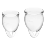 satisfyer - feel confident kit copa menstrual transparente 15 + 20 ml imagen 1 | karma sex