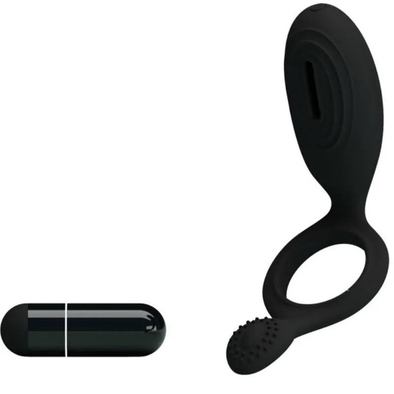 pretty love - ethel anillo vibrador con estimulador imagen 1 | karma sex & shop