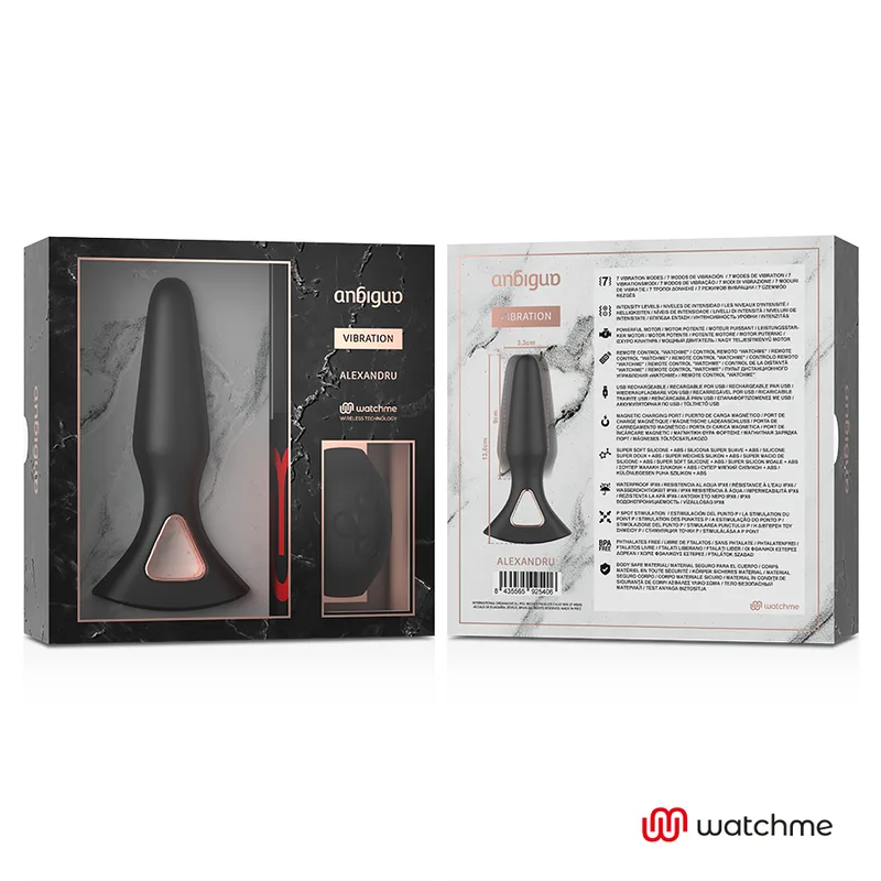 anbiguo - watchme control remoto vibrador plug anal alexandru imagen 7 | karma sex & shop