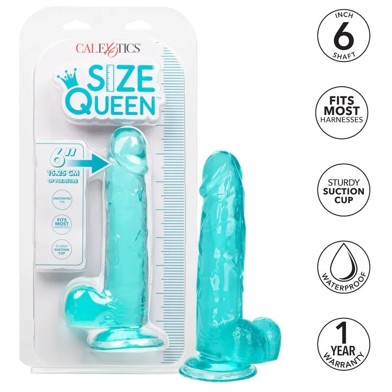 calexotics - size queen dildo azul 15.3 cm imagen 3 | karma sex & shop