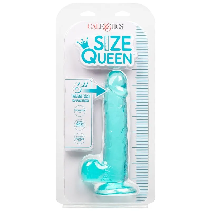 calexotics - size queen dildo azul 15.3 cm imagen 6 | karma sex & shop