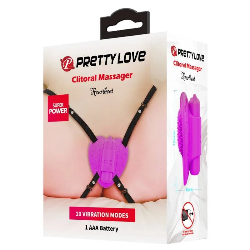pretty love - masajeador de clítoris heartbeat 10 modos de vibración morado imagen 9 | karma sex & shop