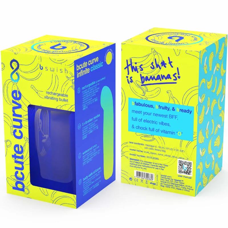 b swish - bcute curve infinite classic edicion limitada vibrador recargable silicona amarillo imagen 5 | karma sex & shop