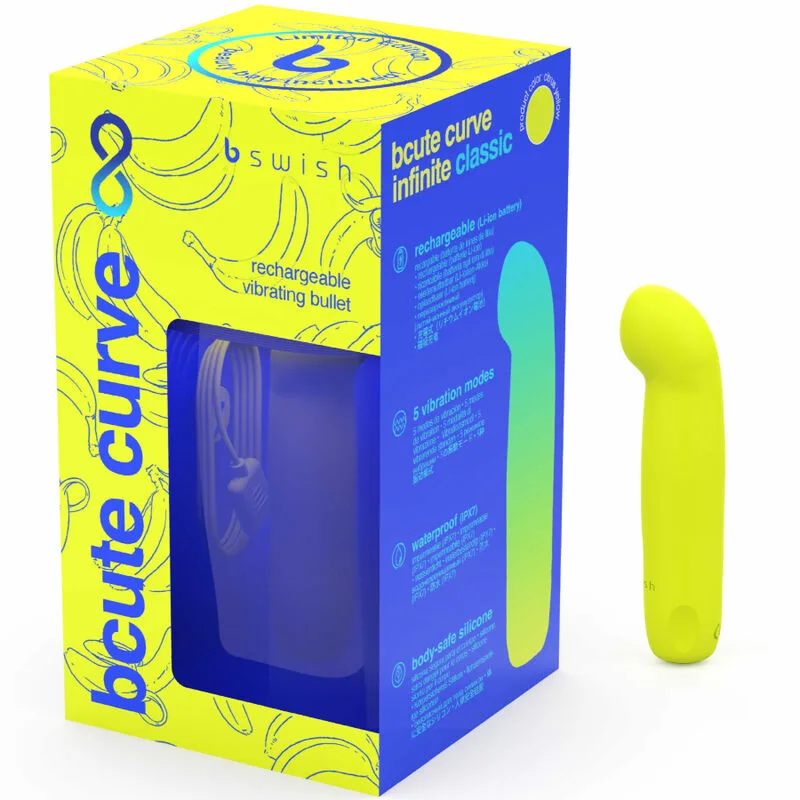 b swish - bcute curve infinite classic edicion limitada vibrador recargable silicona amarillo imagen 4 | karma sex & shop