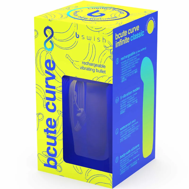 b swish - bcute curve infinite classic edicion limitada vibrador recargable silicona amarillo imagen 6 | karma sex & shop