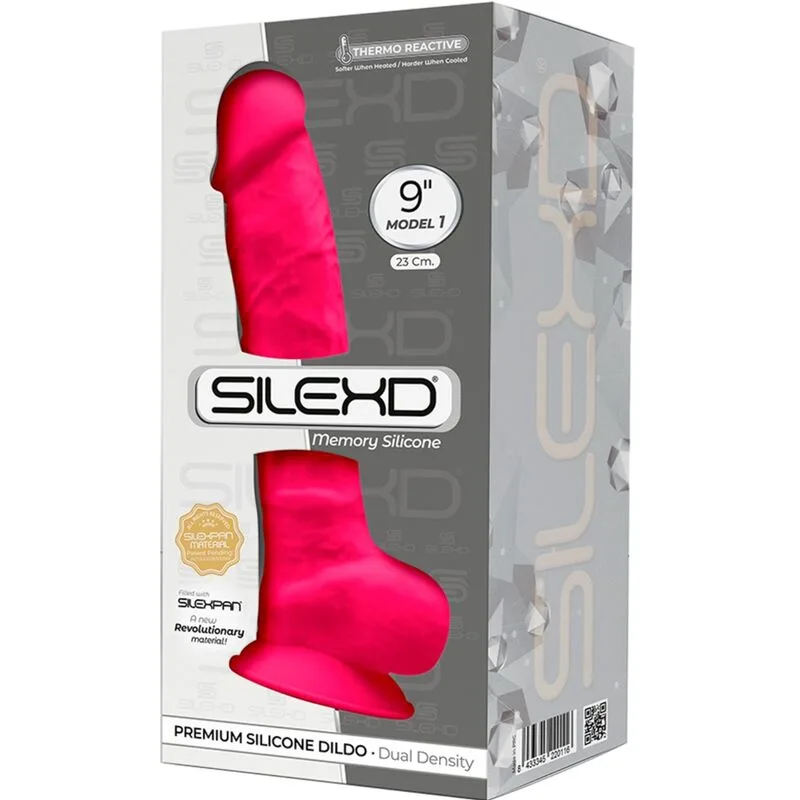 silexd - modelo 1 pene realístico silicona premium silexpan fucsia 23 cm imagen 3 | karma sex & shop