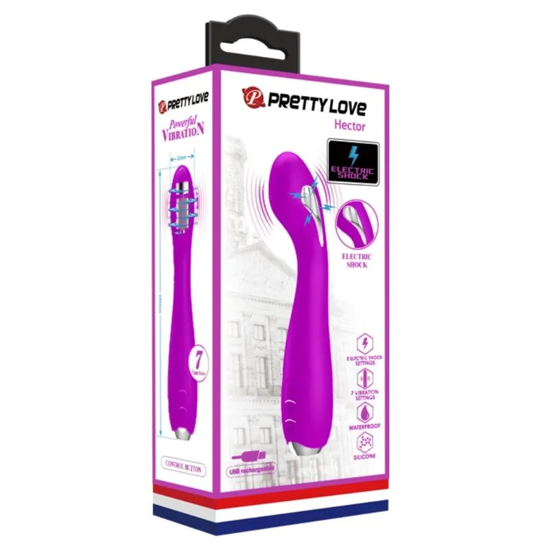 pretty love - hector vibrador electroshock recargable & impermeable morado imagen 8 | karma sex & shop
