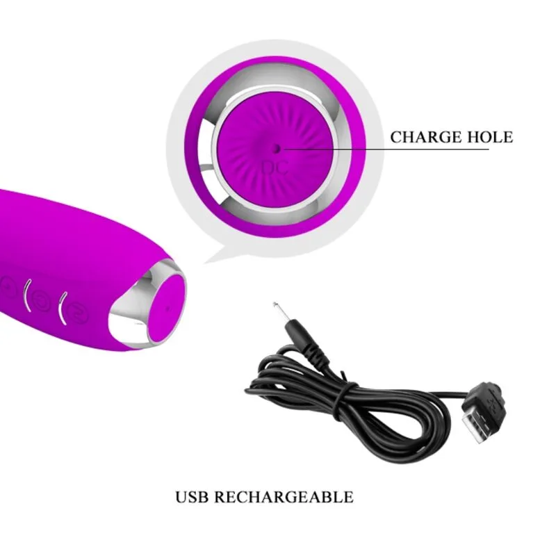 pretty love - hector vibrador electroshock recargable & impermeable morado imagen 7 | karma sex & shop