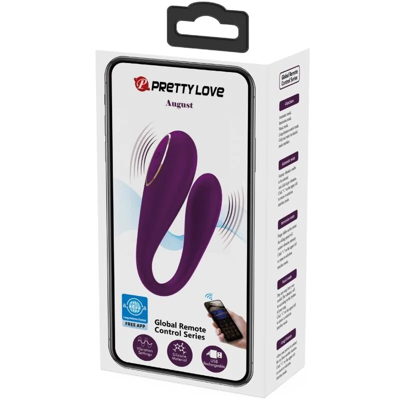pretty love - august vibrador doble placer app remote imagen 7 | karma sex & shop