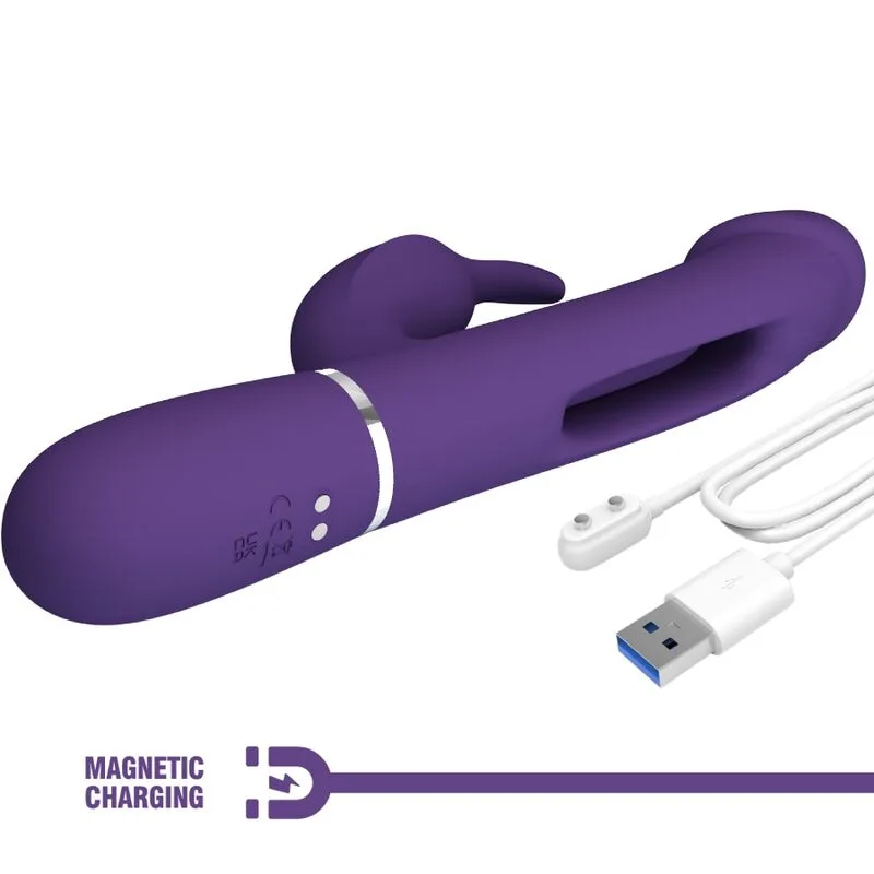 pretty love - kampas vibrador rabbit 3 en 1 multifunción con lengua violeta imagen 8 | karma sex & shop