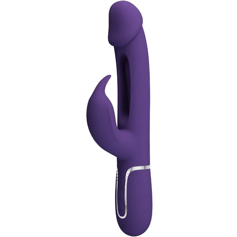 pretty love - kampas vibrador rabbit 3 en 1 multifunción con lengua violeta imagen 2 | karma sex & shop